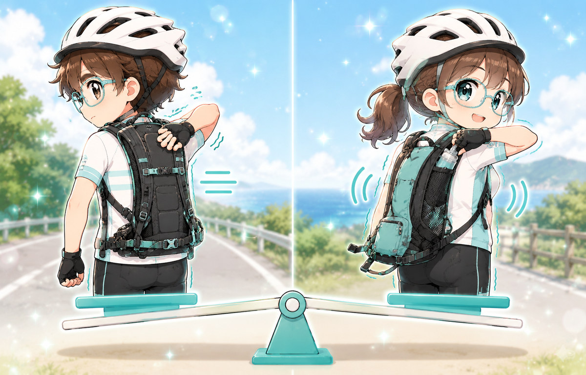 固定力とアクセス性が両立しないことを示した図解。密着すると安定するが手が届かず、離すと手は届くが揺れる