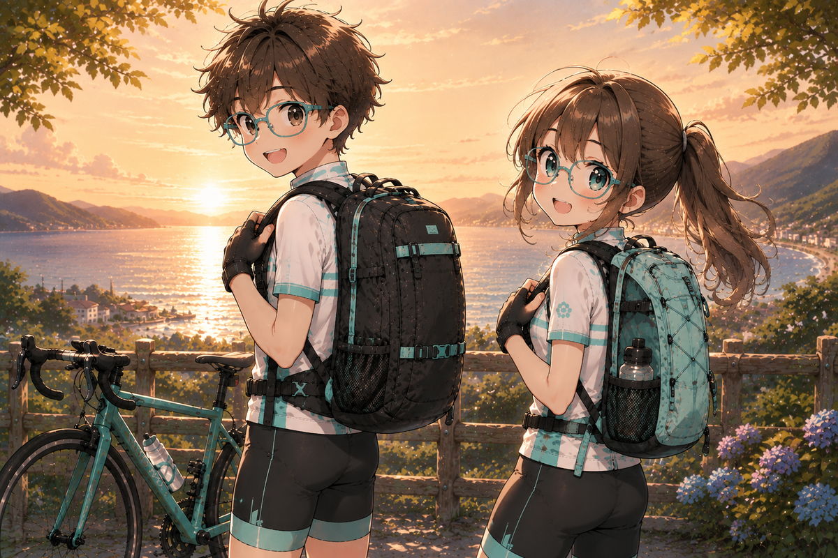 2種類のリュックを両方持って並んでいるイラスト。用途で使い分けるという結論を示している